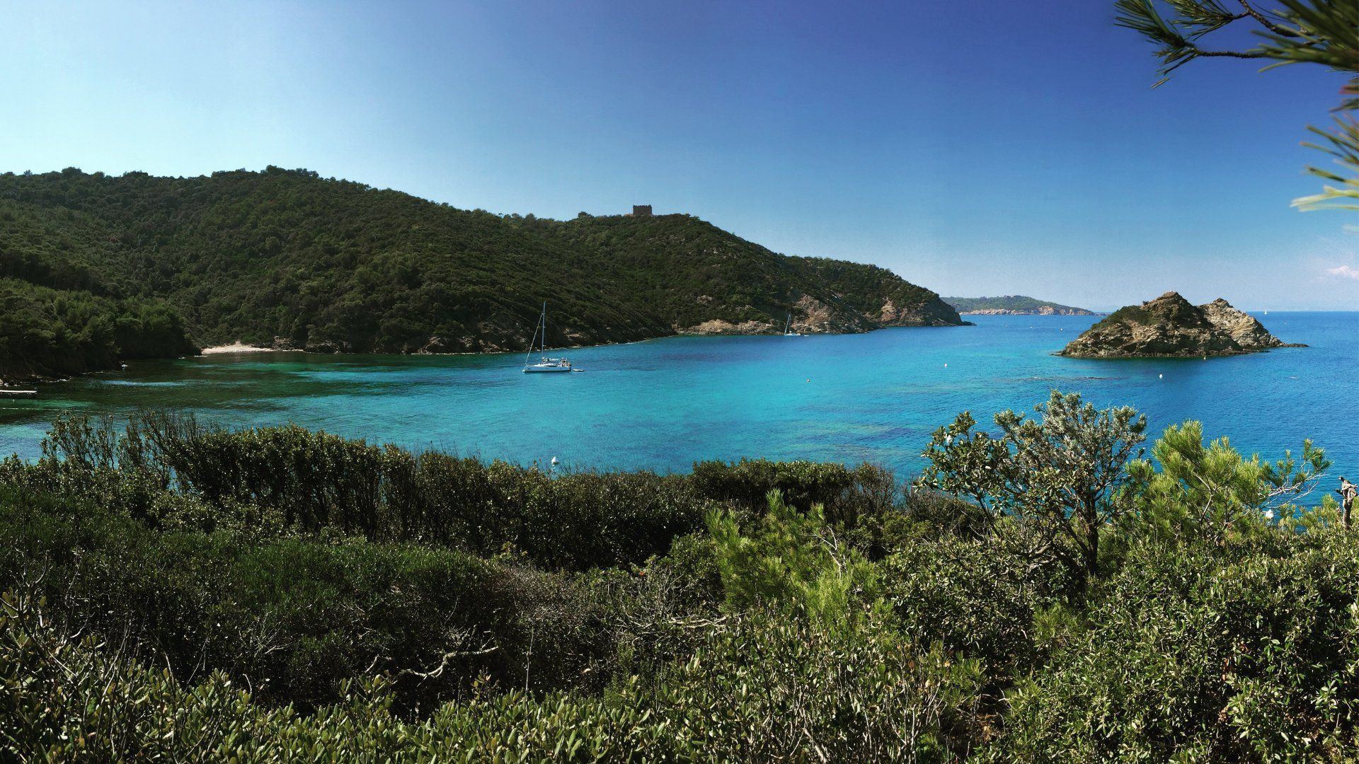 Baie et îlot de l'île de Port-Cros - Var - France