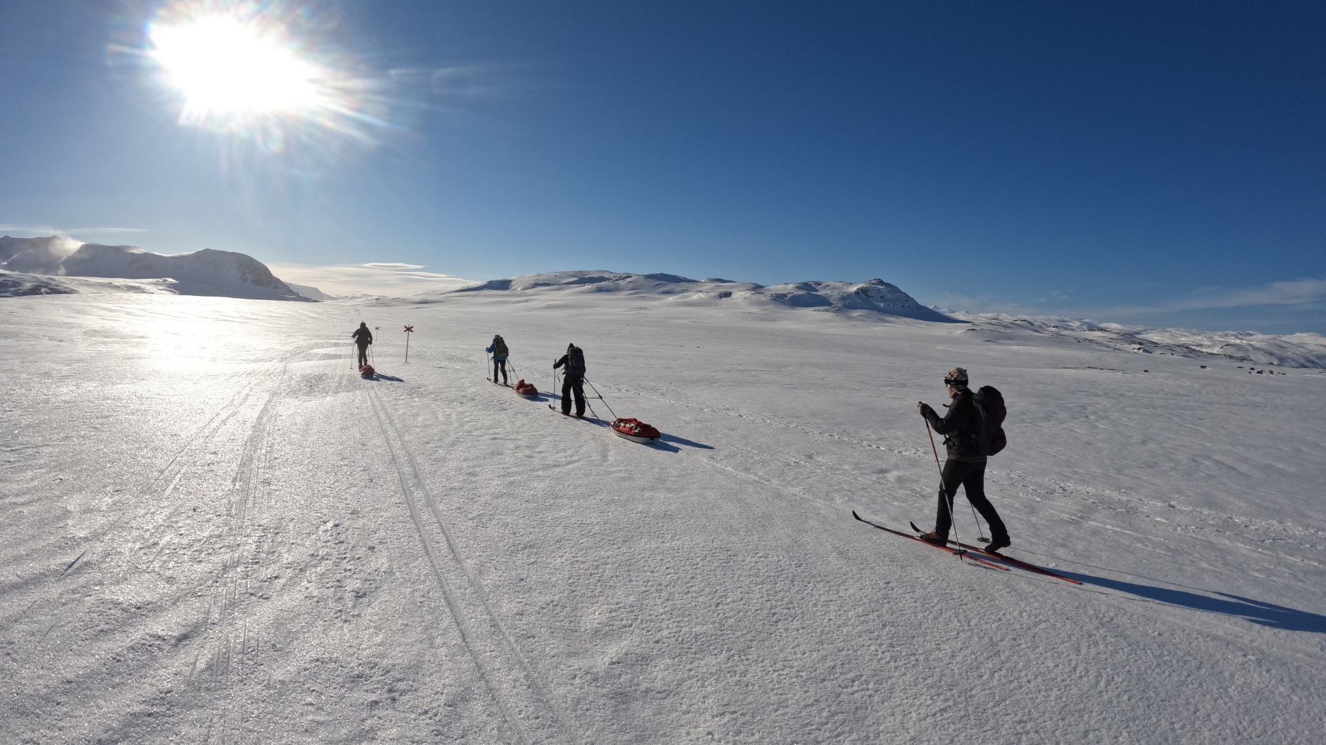 © David Praire Skieurs nordiques et pulkas sur la Kungsleden - Laponie - Suède