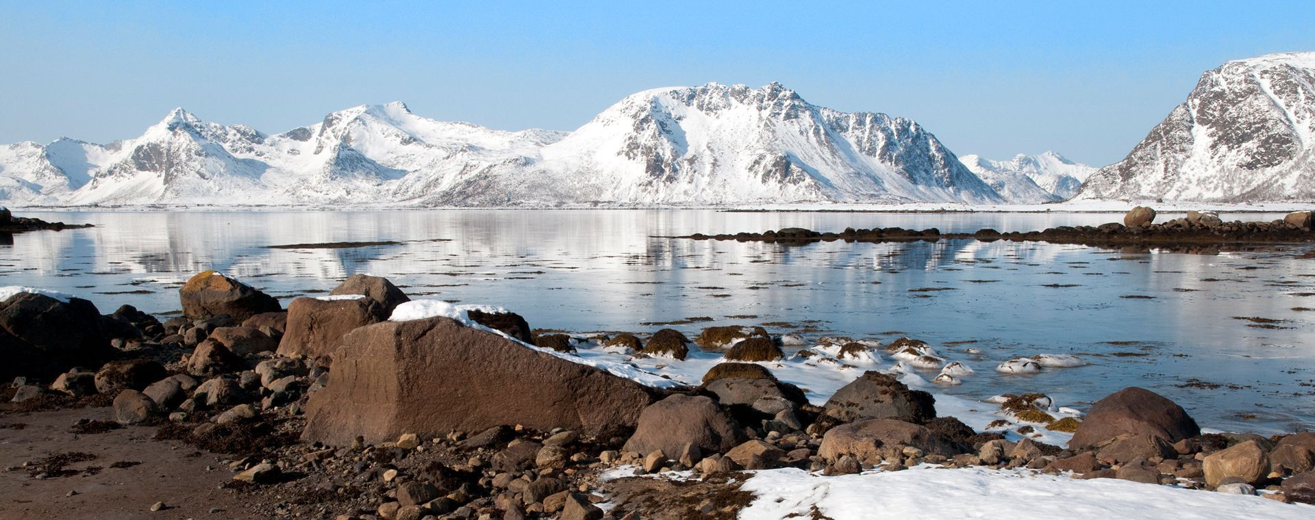 Paysage d'hiver aux îles Lofoten - Norvège